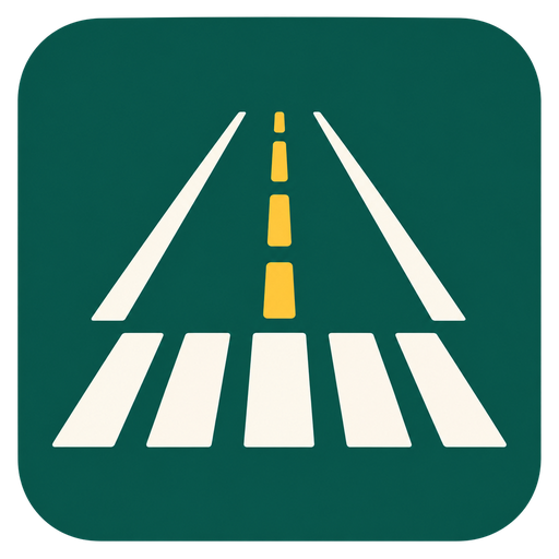 PREFLIGHT mark: a runway in perspective with a gold centreline